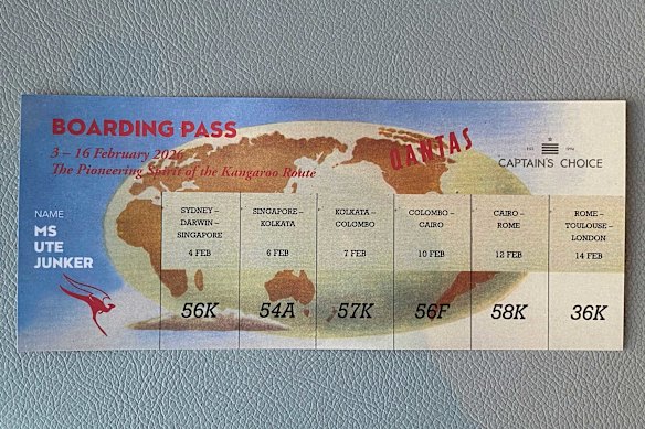 Cartão de embarque estilo retrô.