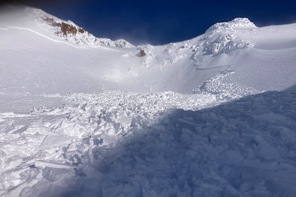 Photos of the avalanche on Mount Ruapehu on Friday that were submitted to the NZAA website. 