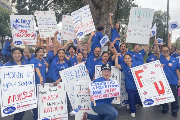 Healthscope nurses and midwives walked off the job in November to demand a 15 per cent pay rise.
