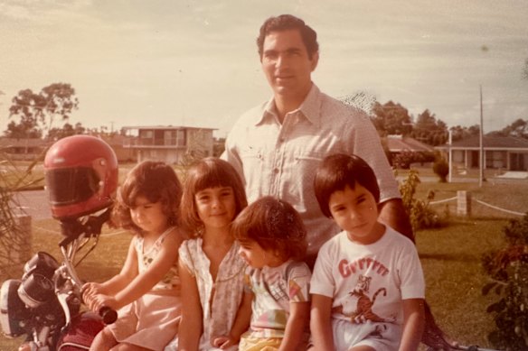 Zavros as a young boy in the Gold Coast hinterland with his father and three of his sisters.
