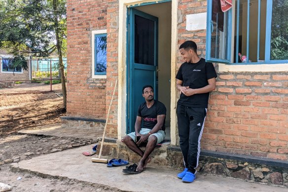 Zemen Fesaha, right, tried to get to Italy by boat from Libya but his vessel sank. 