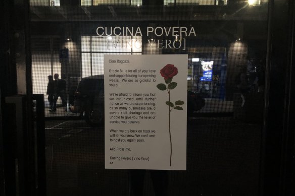 Cucina Povera Vino Vero closed suddenly in 2022. 