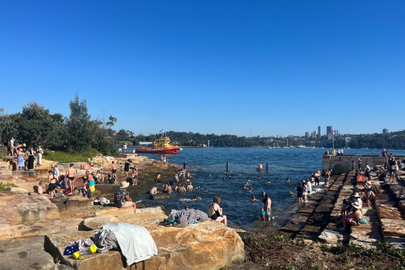 Sydney’s Barangaroo Cove after the WugulOra ceremony on Thursday morning.