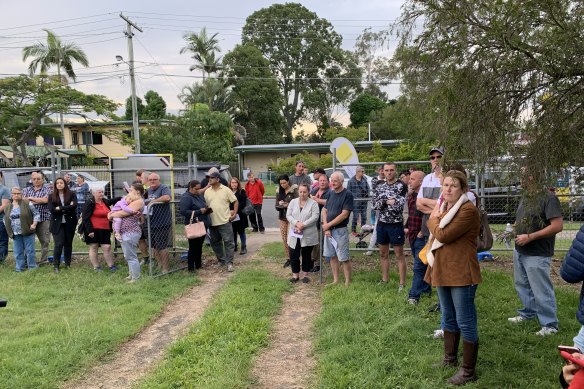 The crowd at a 2019 auction in Marsden, Logan City, when rates were low and property values were rising.