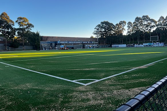 A developer plans to build apartment buildings behind this soccer pitch. 