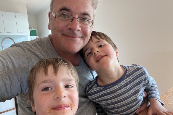 Carlo, James and Giacomo Massola after a recent family dinner.