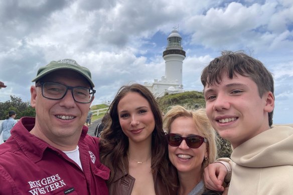 Stenton and his family on holiday in Byron Bay before the Thailand trip.
