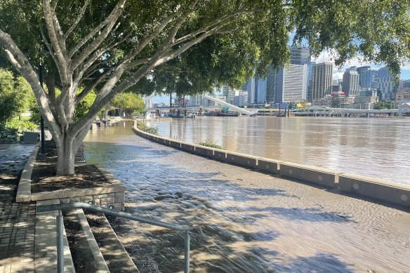 Silt left behind after the flood receded at South Bank.