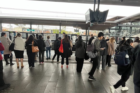 Sydenham station is relatively calm despite the fallout from chaos across Sydney’s train network.