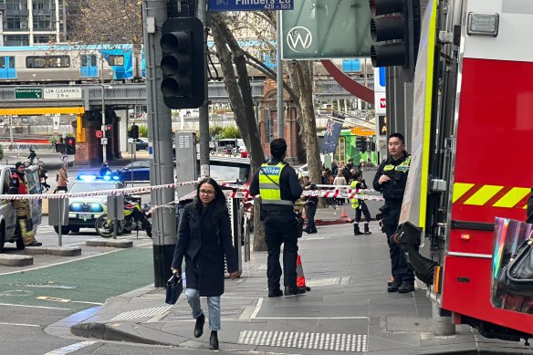 The scene in William Street this morning.