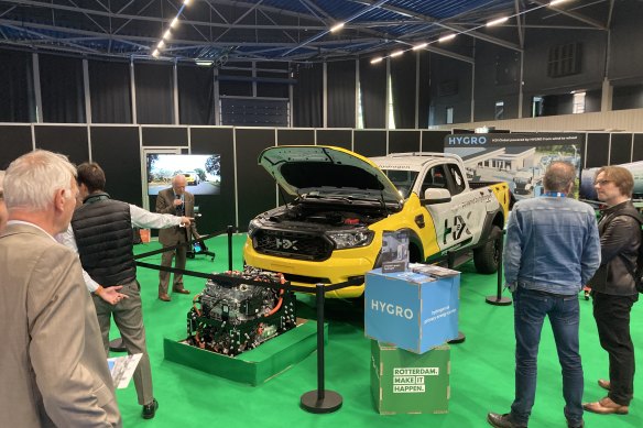 Hydrogen-powered vehicles and hydrogen batteries were features of the World Hydrogen Summit in the Netherlands in May 2023.