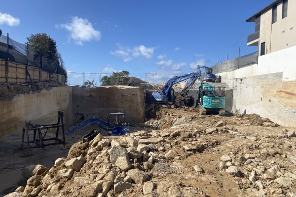 The site of what was recently a block of six apartments and a triplex owned by Nick Molnar was being excavated this week.