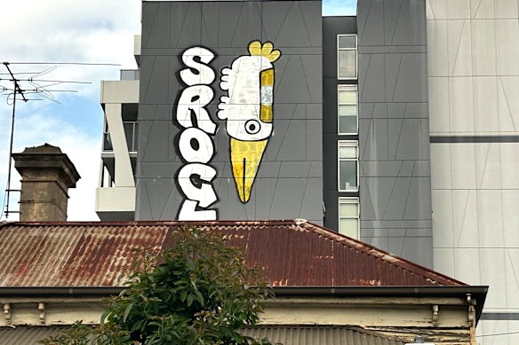 Pam the Bird graffiti at Boundary Road, North Melbourne, in February 2025.