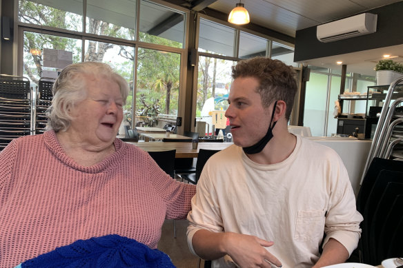 Alison’s son Xavier with her mother. 