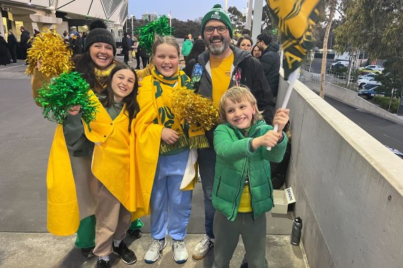 The family of Matilda Smith (centre) at AAMI Park.