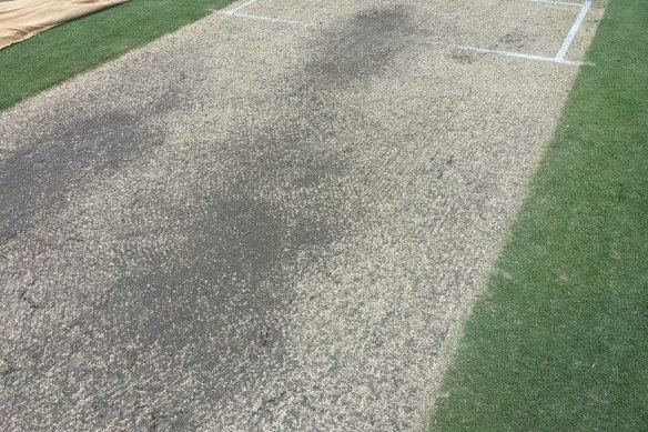 The scarified, dusted up surface used for Australia’s pre-India training camp in North Sydney.