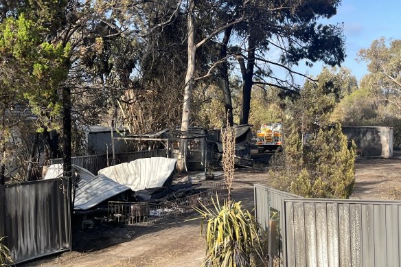 A property destroyed by fire near Wanneroo.