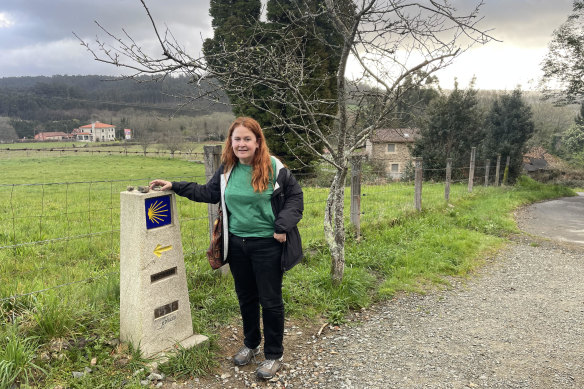 Carolyn Webb on the Camino de Santiago trail in northern Spain.