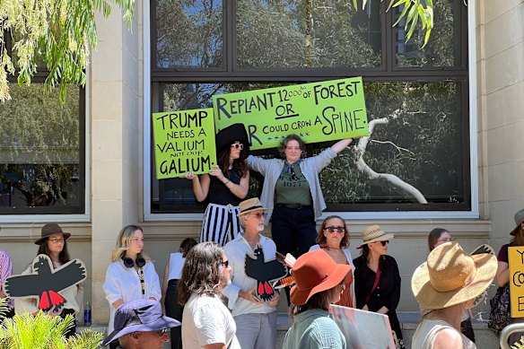 The Alcoa protest at WA Parliament on Tuesday.