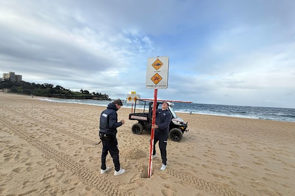 Coogee Beach was closed on Thursday afternoon.