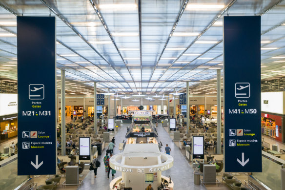 Charles de Gaulle Paris airport terminal. 