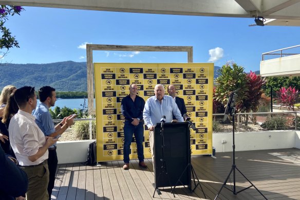 Clive Palmer on the road in Cairns.