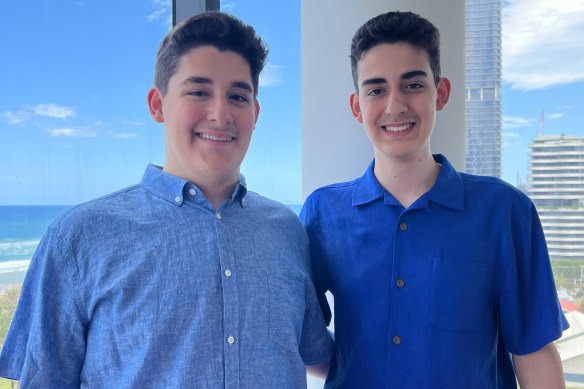 Twins John and George Dedousis, who attended Trinity Grammar and both scored a perfect 45 out of 45 in the IB.