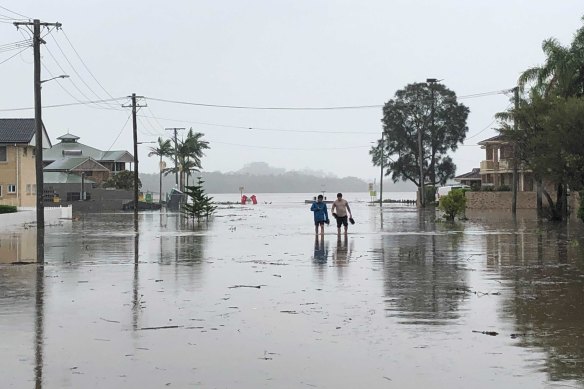 Ballina dealt with minor flooding on Tuesday morning before the water temporarily receded. 