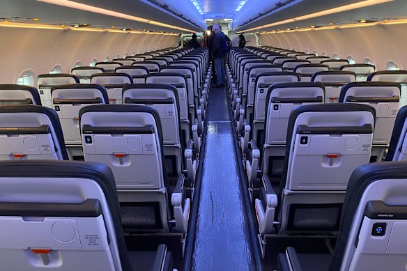 Jetstar’s A321neo cabin is all economy class. 