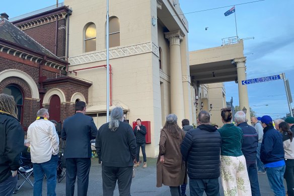 City of Yarra residents stage a protest outside Richmond Town Hall on Tuesday.