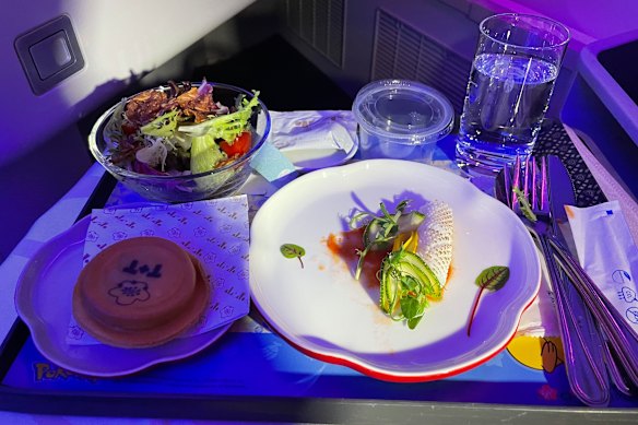 Business class dining.
