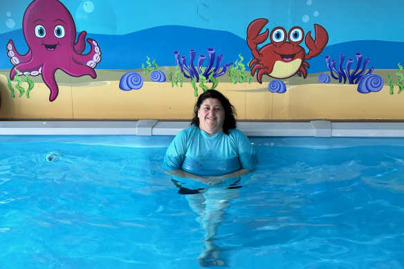 Swim teacher Karen Barton says her job is like running a classroom in the water.