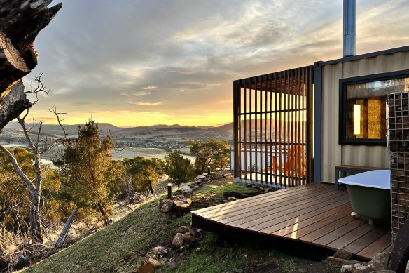 The view from the outdoor bath is a highlight.