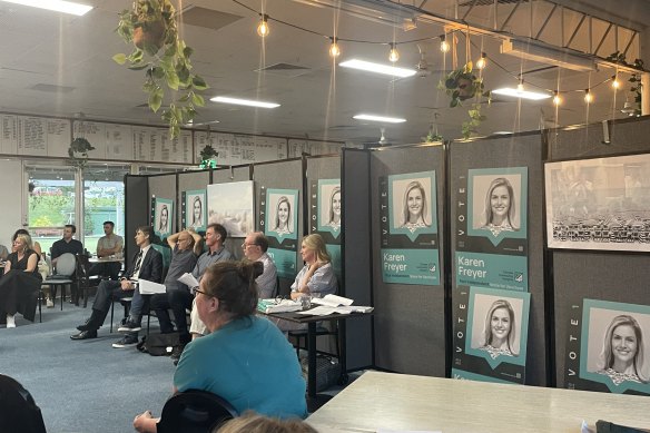 The Overdevelopment in the Eastern Suburbs forum hosted by teal candidate for Vaucluse Karen Freyer on February 7.