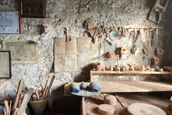 Inside the pottery in Roussillon where Dangar worked, Poterie Bert (now Poterie des Chals).
