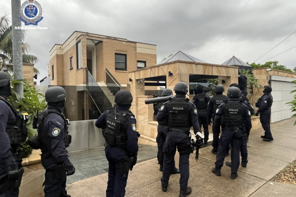Strike Force Raptor officers storm Drummoyne mansions last year.