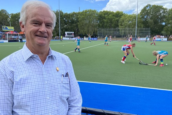 Ian Harcla, director of Brisbane Hockey Management Group, at the new Brisbane North Hockey pitch at Chermside.