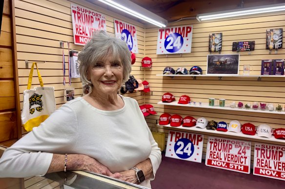 Sharon Huskisson, employee at the Trump Superstore in Knoxville, Tennessee, which is closing down.
