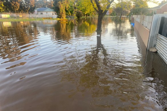 Mooroopna streets under water. 