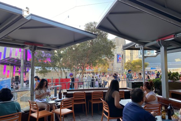 The view from Mama’s Canteen in Federation Square.