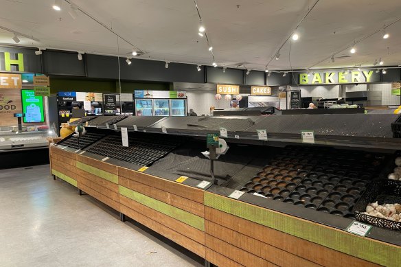 While some supermarkets are open, many have been cleaned out.