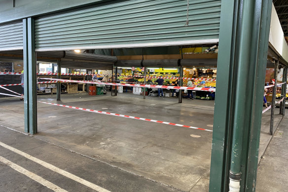 One of the vacant fruit shops at Preston Market. 