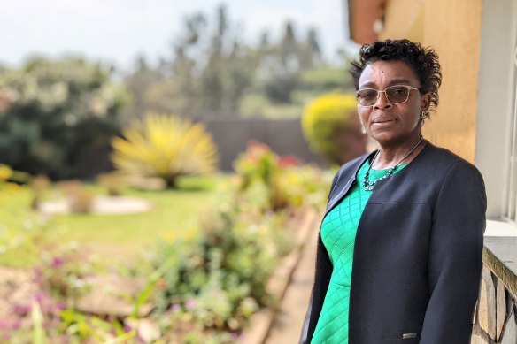 Rwanda’s leading opposition figure Victoire Ingabire at her home in Kigali, where she lives under surveillance.