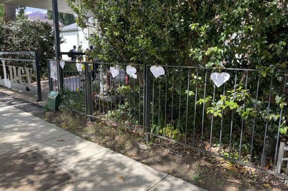 Dozens of tributes were left by students and neighbours at St Lucy’s School.