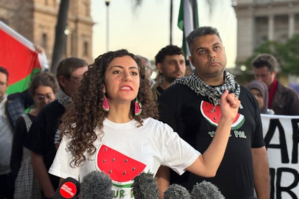Justice for Palestine Magan-djin representatives including Remah Naji.