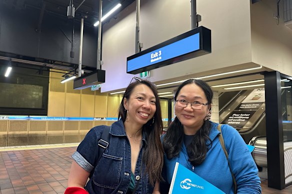 Friends Chrysann Yee and Rachel Baxter explored the Metro Tunnel’s new stations together.