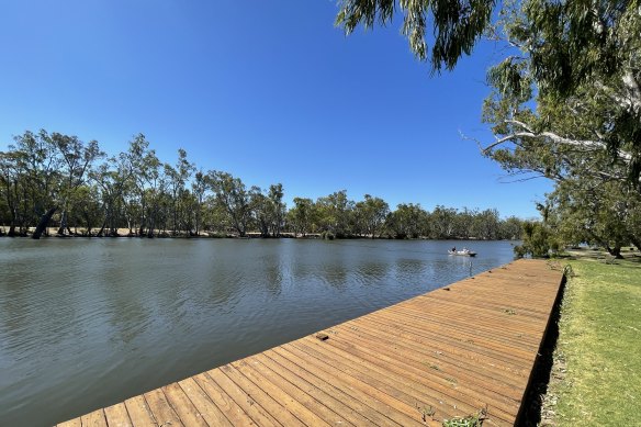 Lakeside at the Nagambie Lakes Leisure Park.