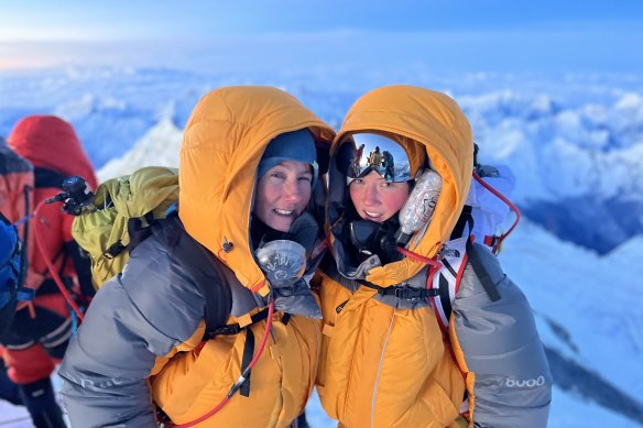 Jane and Gabby at Everest’s summit earlier this year.