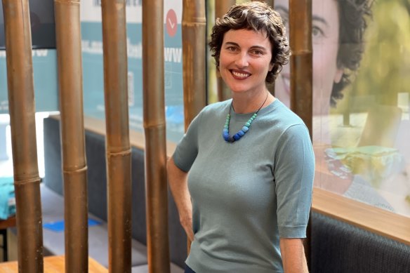 Kate Chaney at her Subiaco campaign office.