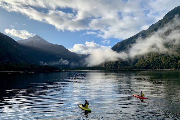 Guests can take in the scenery from a kayak. 
